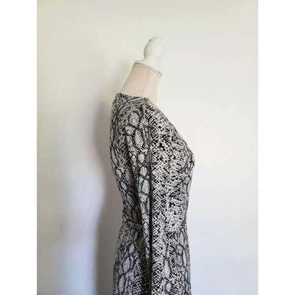 Good American Black White Python Runaround Midi Maxi Wrap Snakeskin Dress Small - Picture 7 of 13
